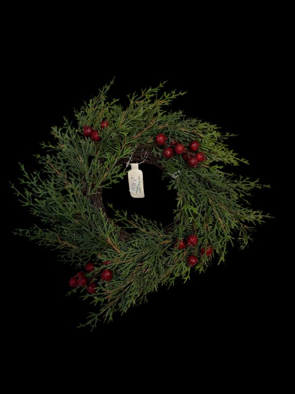 4" Cedar/Red Berry Real Touch Candle Ring