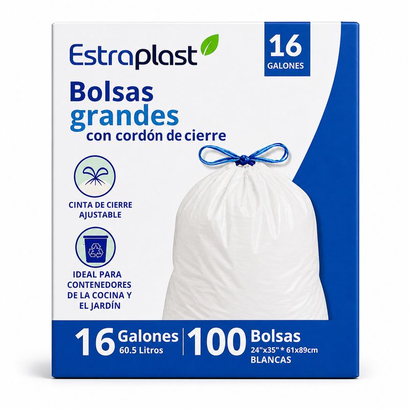 Bolsas Grandes Estraplast con Cordón de Cierre | 100 unidades