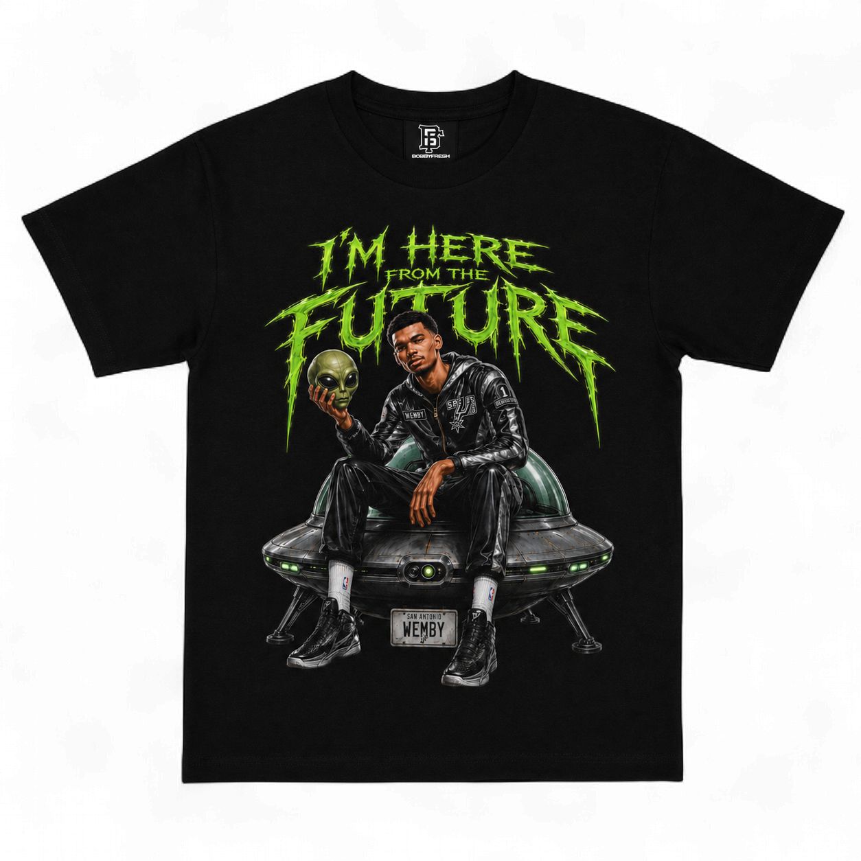 Alien Wemby Black Tee