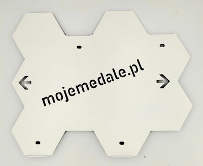 Panel metalowy Biały rozmiar: 10 medali