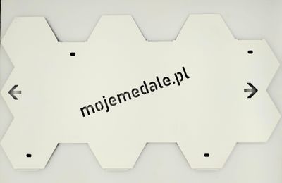Panel metalowy biały rozmiar: 15 medali