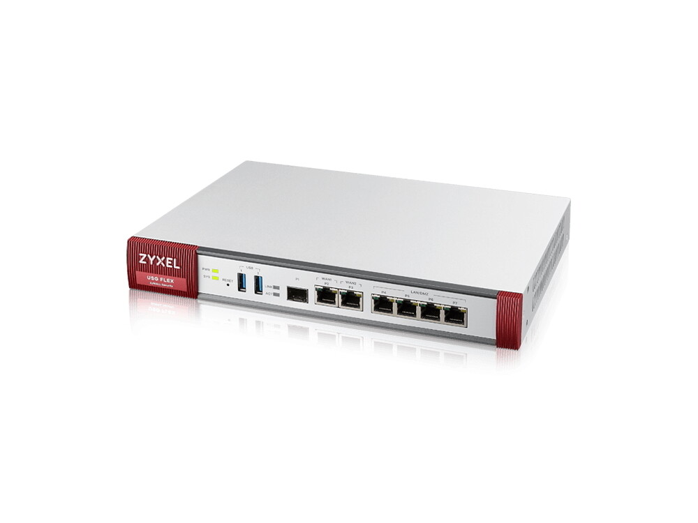 Zyxel USG Flex 100W Firewall 10/100/1000,1*WAN, 1*SFP, 4*LAN/DMZ ports, 1*USB, 802,11a/b/g/n/ac