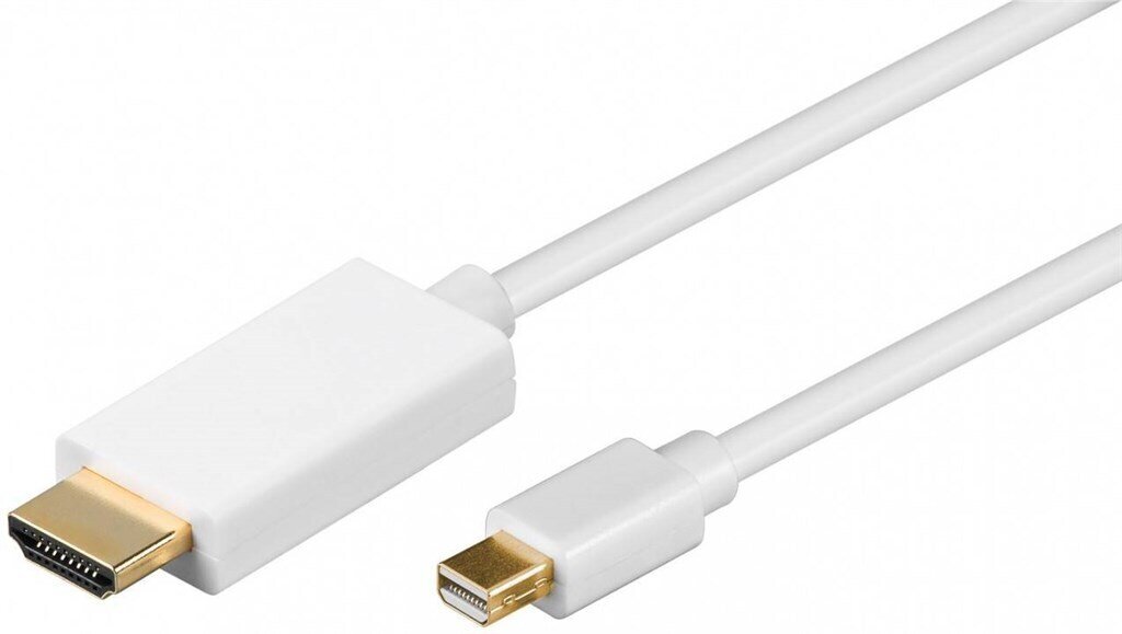 MINI DISPLAYPORT CABLE MALE TO HDMI TYPE A MALE WHITE - 3M