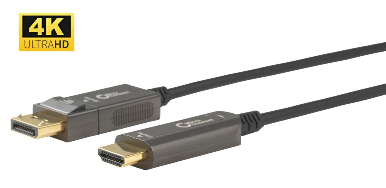 MicroConnect Displayport Optic Fiber 1.4 to HDMI 2.0 kabel
