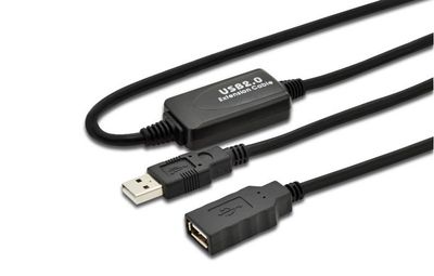 MicroConnect Active USB A 2.0 Extension Cable with integrated booster