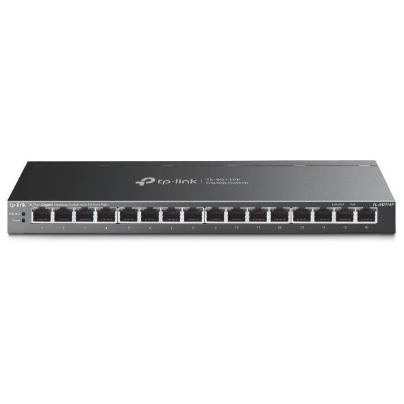 TP-Link TL-SG116P netwerk-switch Unmanaged Gigabit Ethernet (10/100/1000) Power over Ethernet (PoE) Zwart TP-Link TL-SG116P netwerk-switch Unmanaged Gigabit Ethernet (10/100/1000) Power over Ethernet (PoE) Zwart