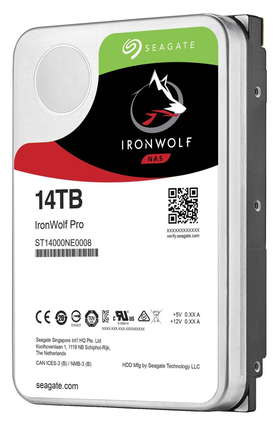 Seagate IronWolf Pro interne harde schijf 14 TB 7200 RPM 256 MB 3.5" SATA III