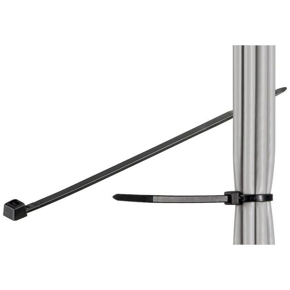 Techly 200 x 2.5mm kabelbinder Nylon Zwart 100 stuk(s)