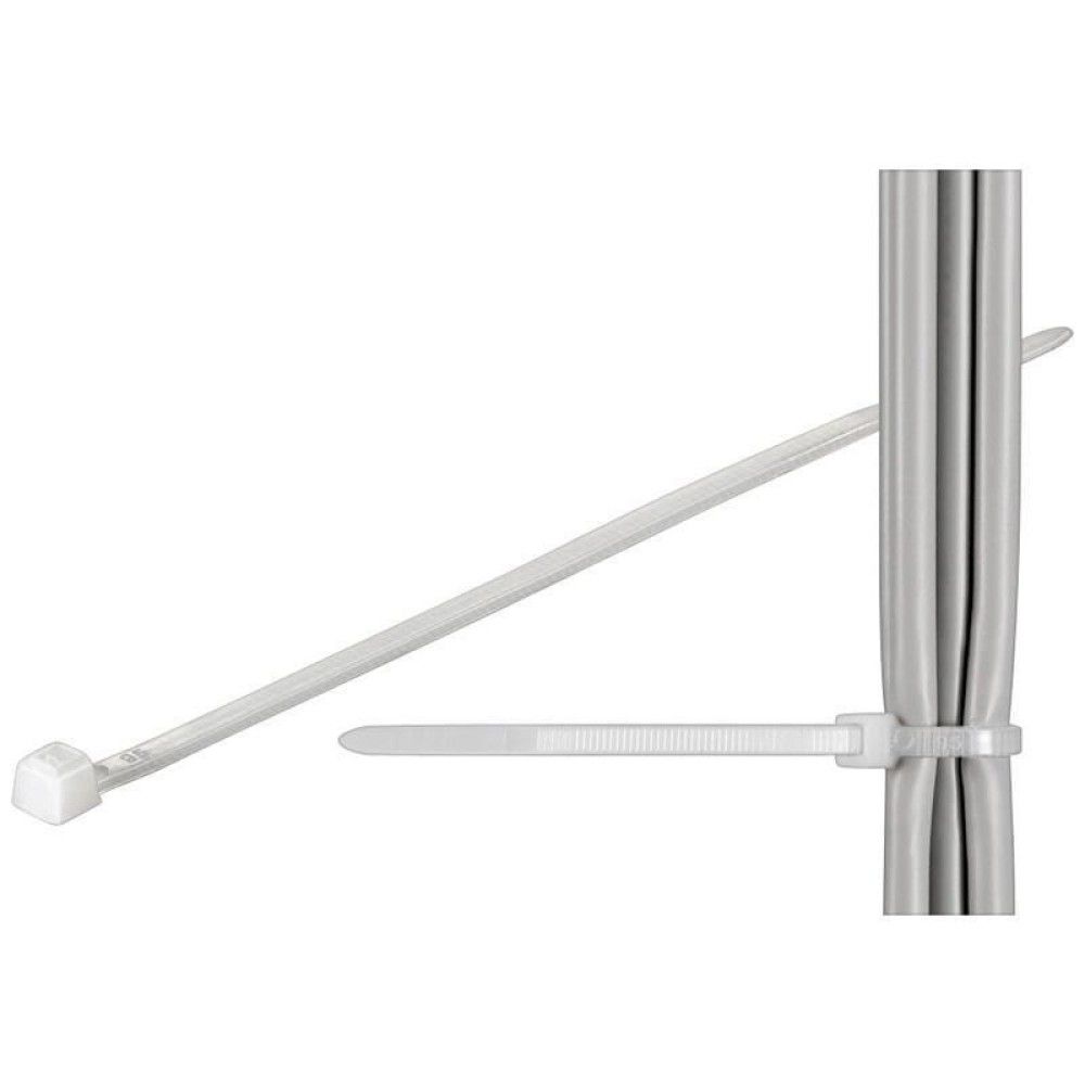 Techly 310 x 4.8mm kabelbinder Nylon Wit 100 stuk(s)