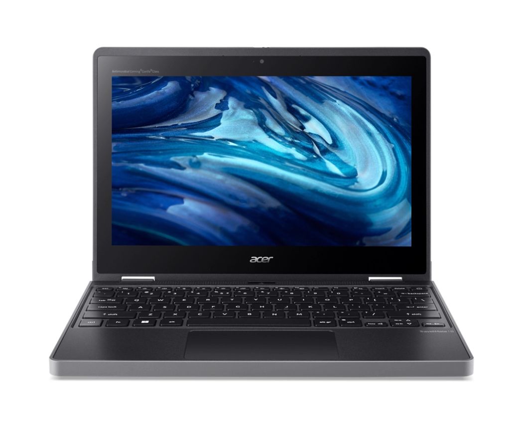Acer TravelMate B3 Spin 11 TMB311RN-33-TCO-C1U9 Intel® N N100 Hybride (2-in-1) 29,5 cm (11.6") Touchscreen HD 8 GB LPDDR5-SDRAM 128 GB SSD Wi-Fi 6E (802.11ax) Windows 11 Pro Academic Zwart
