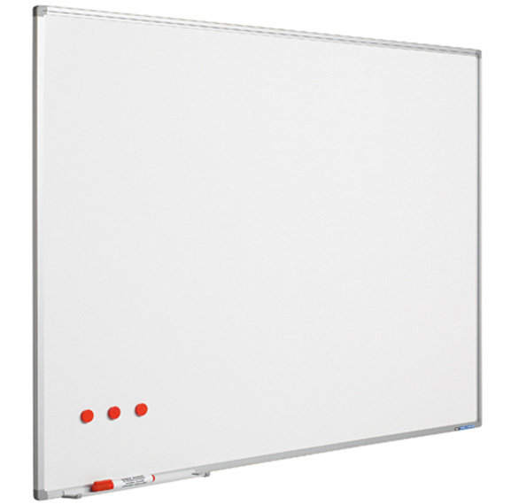 Whitebord Softline profiel 8mm, emailstaal wit