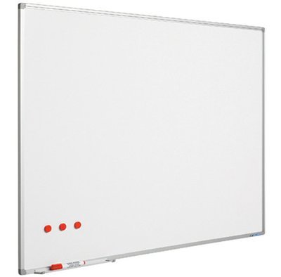 Whitebord Softline profiel 8mm, emailstaal wit