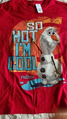 Olaf So Hot I'm Cool shirt LARGE