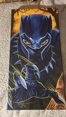 Tim Rogerson signed/numbered Black Panther Forever canvas LE118