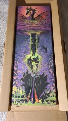 Michelle St Laurent signed Maleficent Transformation canvas 22x8