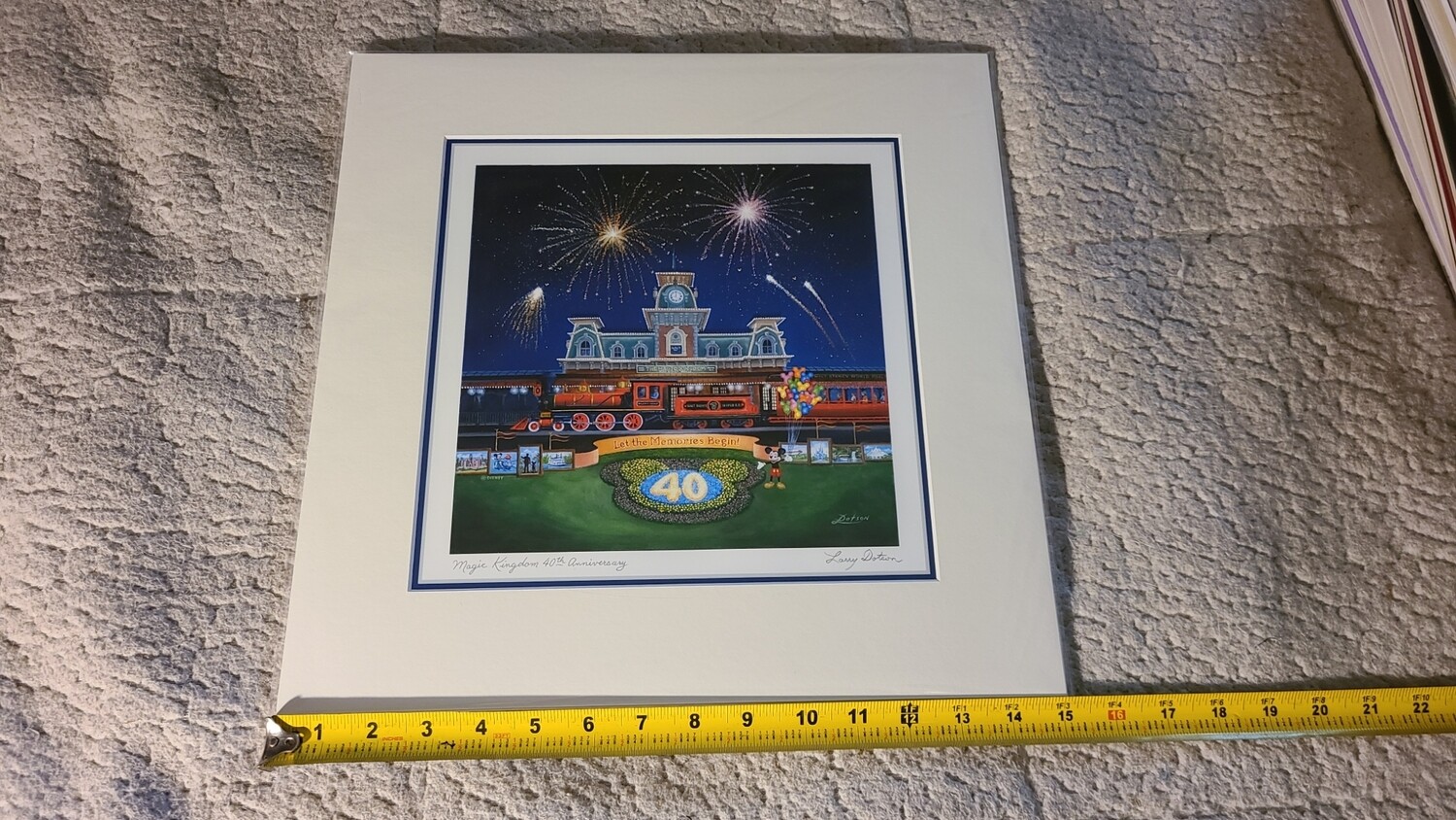 Larry Dotson signed Magic Kingdom 40th Anniversary print 15x15