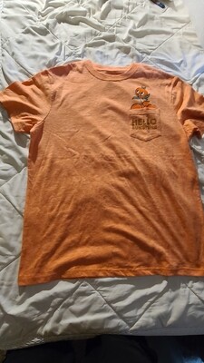 MEDIUM Orange Bird Hello Sunshine pocket t-shirt