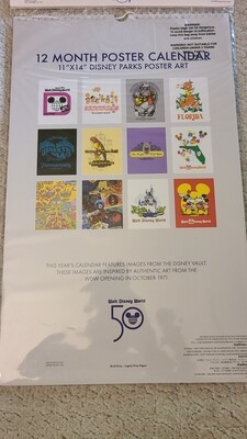 WDW 50th poster calendar 12 month