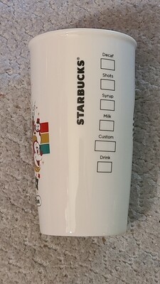 Walt Disney World Starbucks Christmas ceramic tumbler