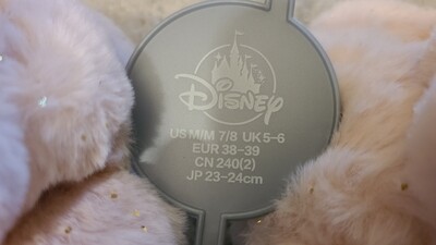 Pink Sherpa Disney Parks slippers US7/8 UK5/6