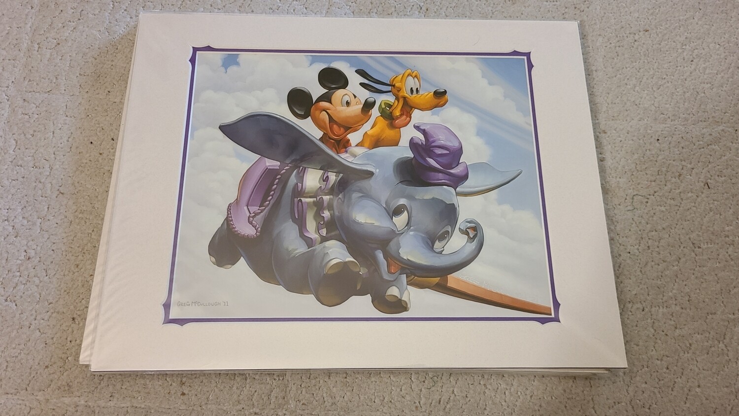 Mickey &amp; Pluto Take Flight 14x18 signed print Greg McCullough