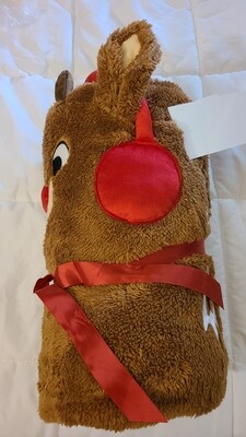 Rudolph the Rednose Reindeer Department 56 fleece throw 60x45"