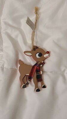 Rudolph the Rednose Reindeer wooden ornament