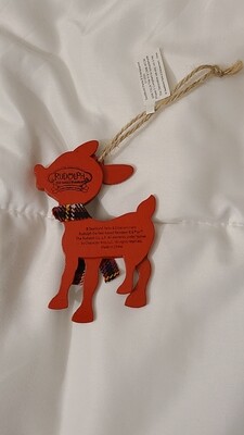 Rudolph the Rednose Reindeer wooden ornament