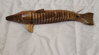13" wooden moving dolphin