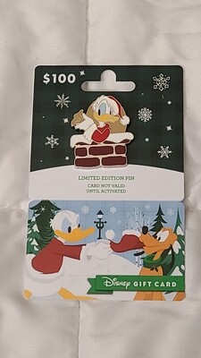 Donald Duck Disney Gift Card Christmas LE pin (no $ value)