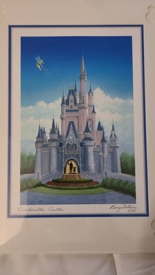 Larry Dotson 11x14 "Cinderella's Castle" signed matted print