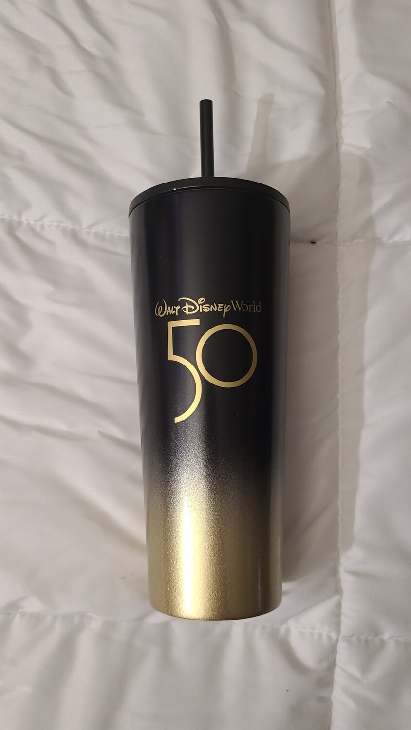 Starbucks Walt Disney World 50th black &amp; gold metal cup