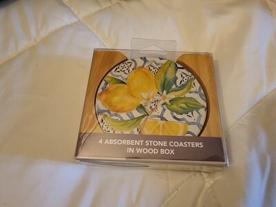 Limoncello stone coaster set