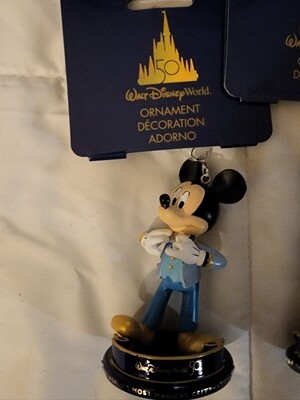 Walt Disney World 50th Mickey &amp; Minnie Mouse ornaments