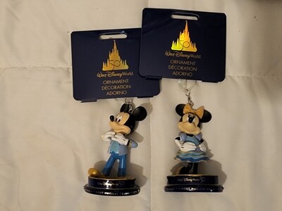 Walt Disney World 50th Mickey &amp; Minnie Mouse ornaments