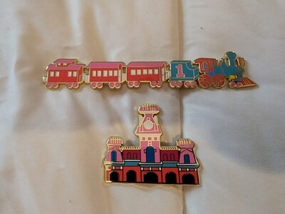 2022 Walt Disney World Vault Retro Map 50th Anniversary Train &amp; Station Pins LE100