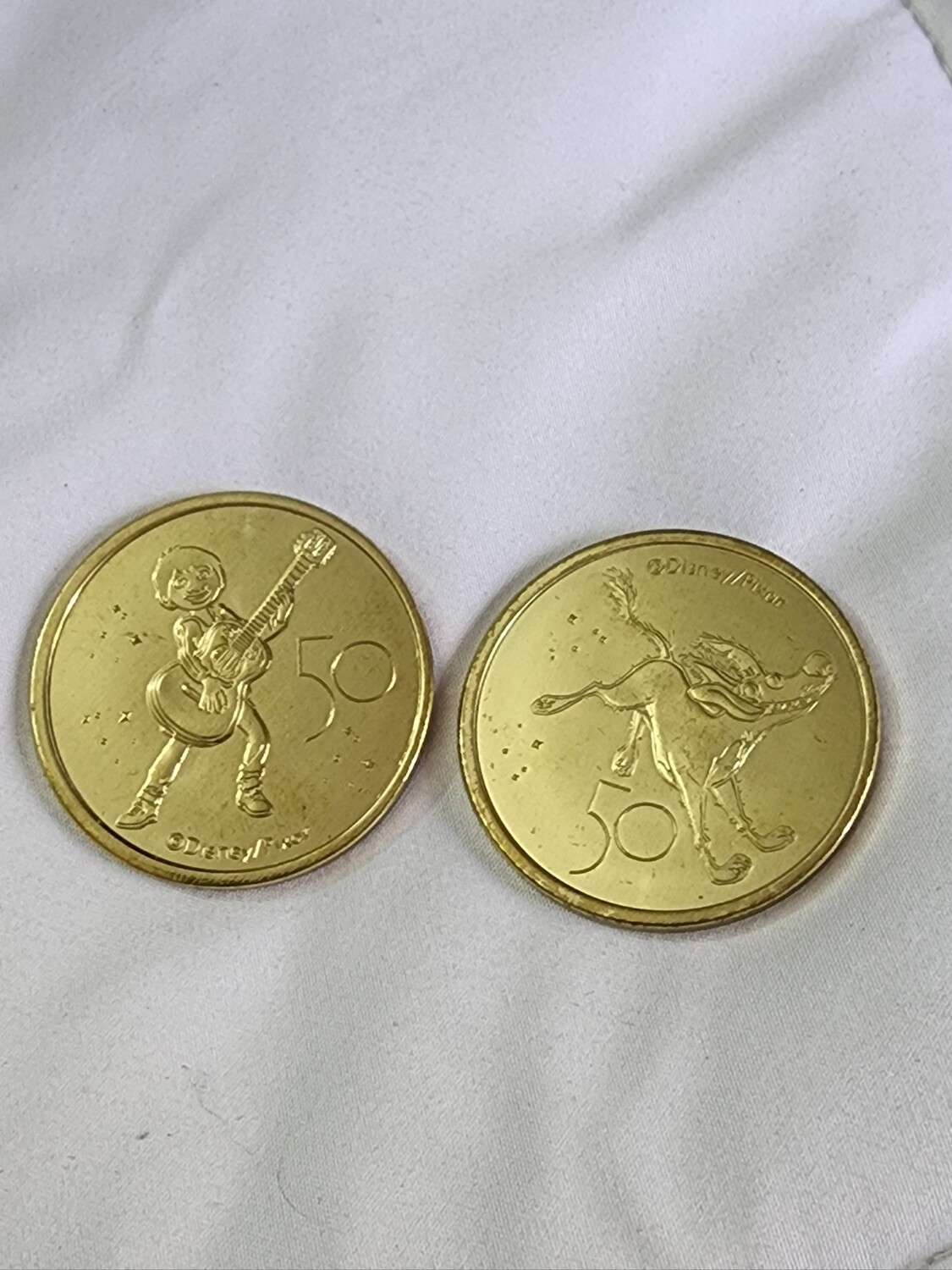 Miguel &amp; Dante Walt Disney World 50th medallion coins