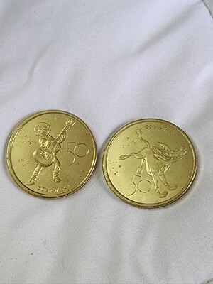 Miguel &amp; Dante Walt Disney World 50th medallion coins