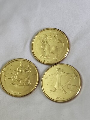 Lion King (Simba, Timon, &amp; Pumba) Walt Disney World 50th medallion coins