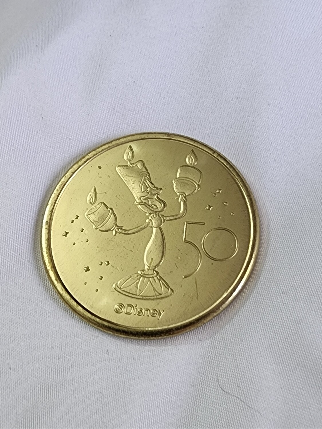 Lumiere Walt Disney World 50th medallion coin
