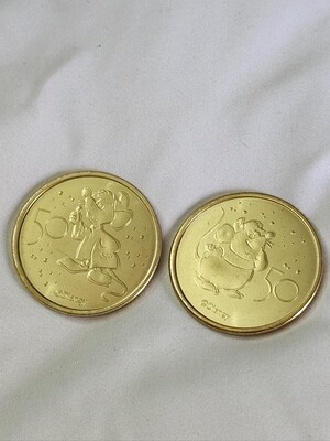 Jaq &amp; Gus Walt Disney World 50th medallion coins