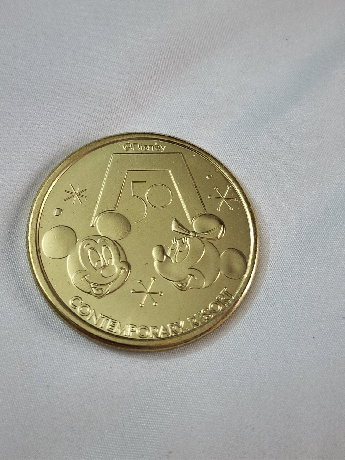 Mickey &amp; Minnie Contemporary Resort Disney World 50th medallion coin