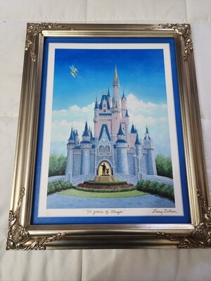Larry Dotson "Cinderella Castle 50th" #1/50 framed LE print