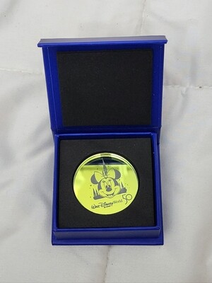 Arribas Brothers Walt Disney World 50th Anniversary Minnie Mouse glass coin