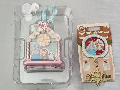 SIGNED Contemporary Resort Gingerbread House Ornament &amp; Pin Fairy Godmother