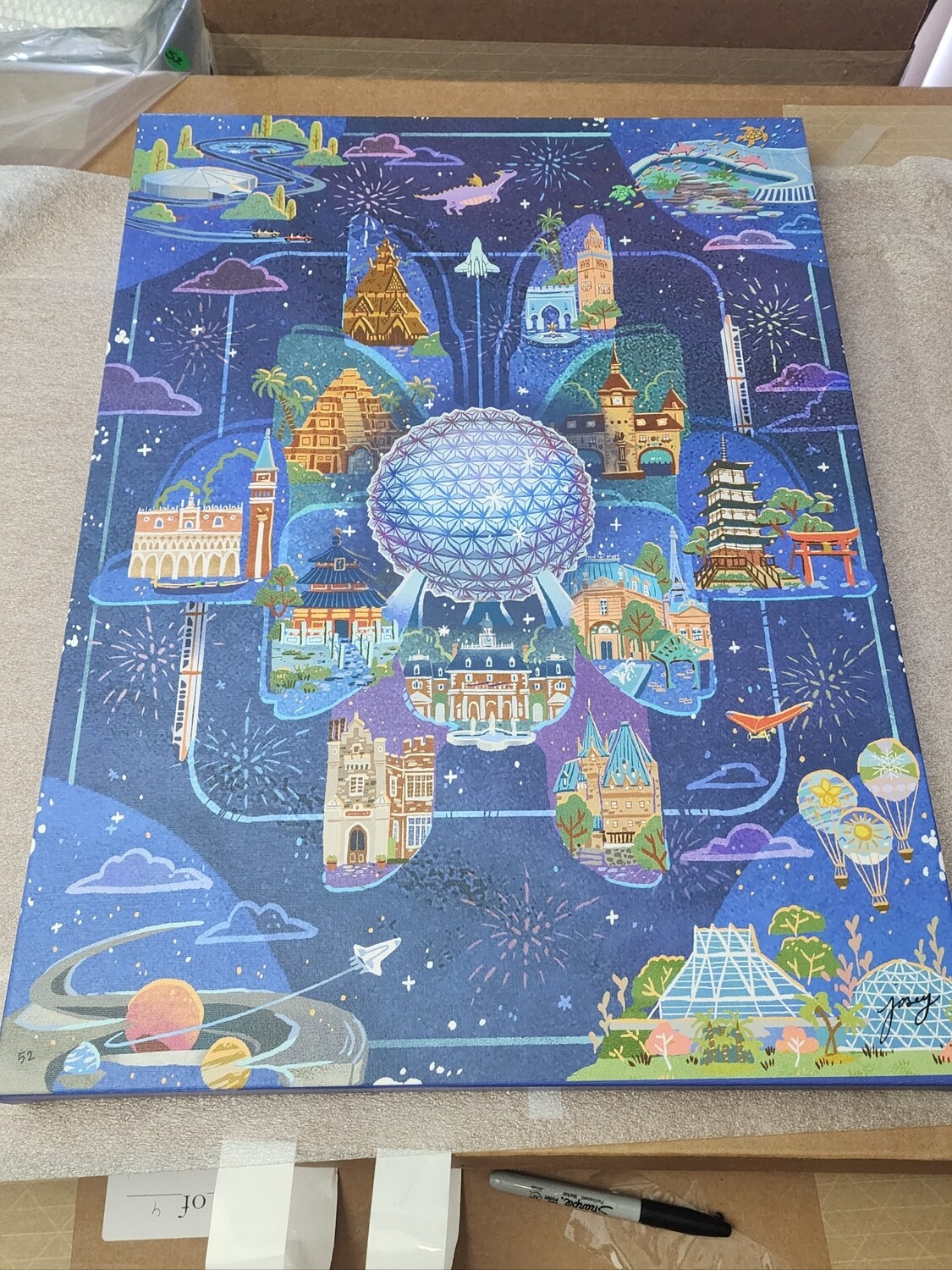 Josey Tsao Onward &amp; Upward Canvas Epcot 40th LE95