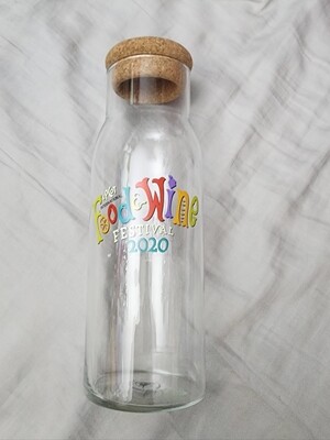 2020 EPCOT Food Wine Festival Disney Passholder Glass Cork Carafe Juice Bottle