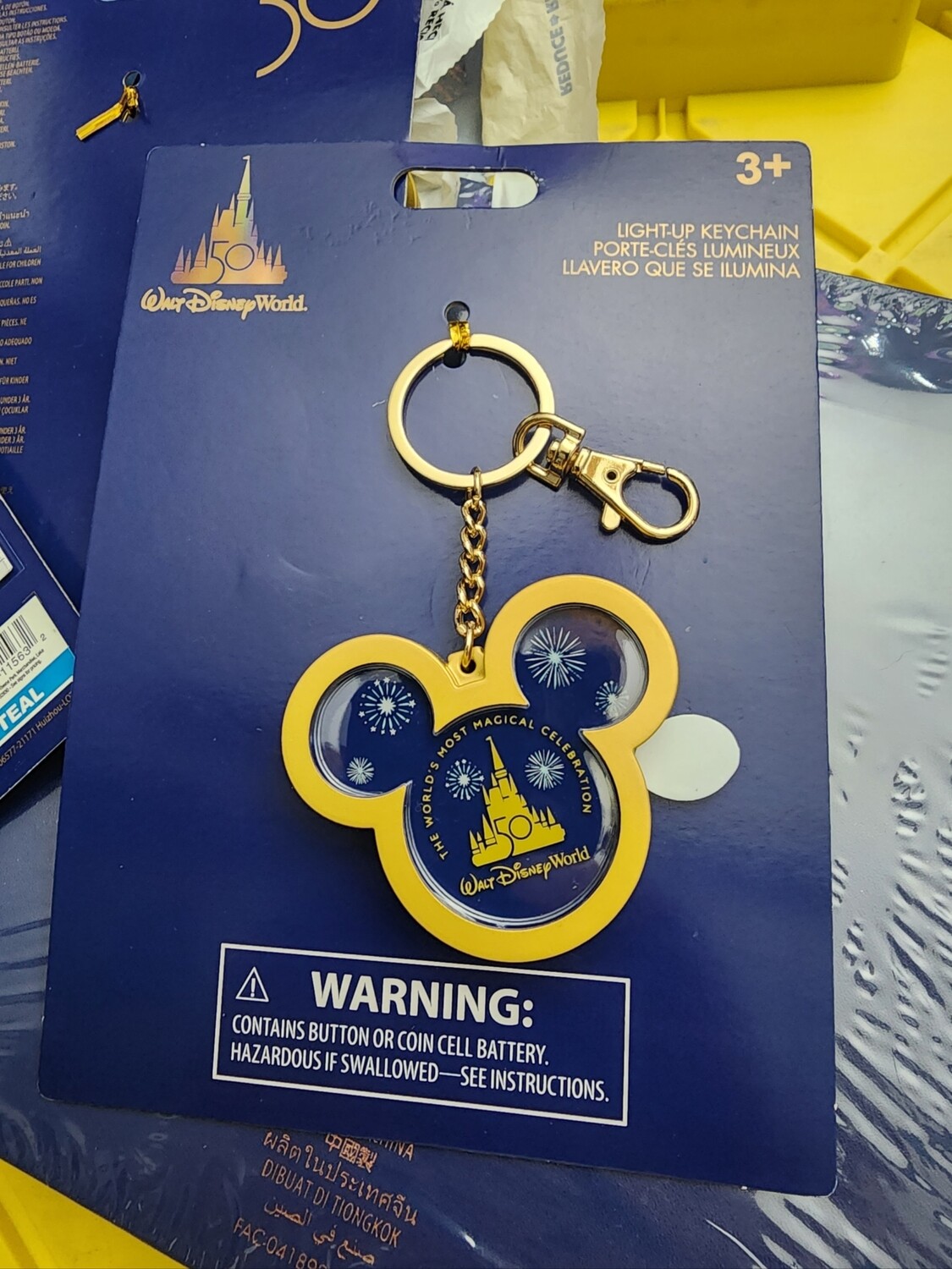 Walt Disney World 50th light up keychain