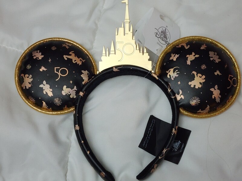 WDW 50th black &amp; gold castle headband