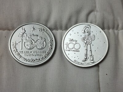 Woody Disney 100 Years of Wonder medallion coin